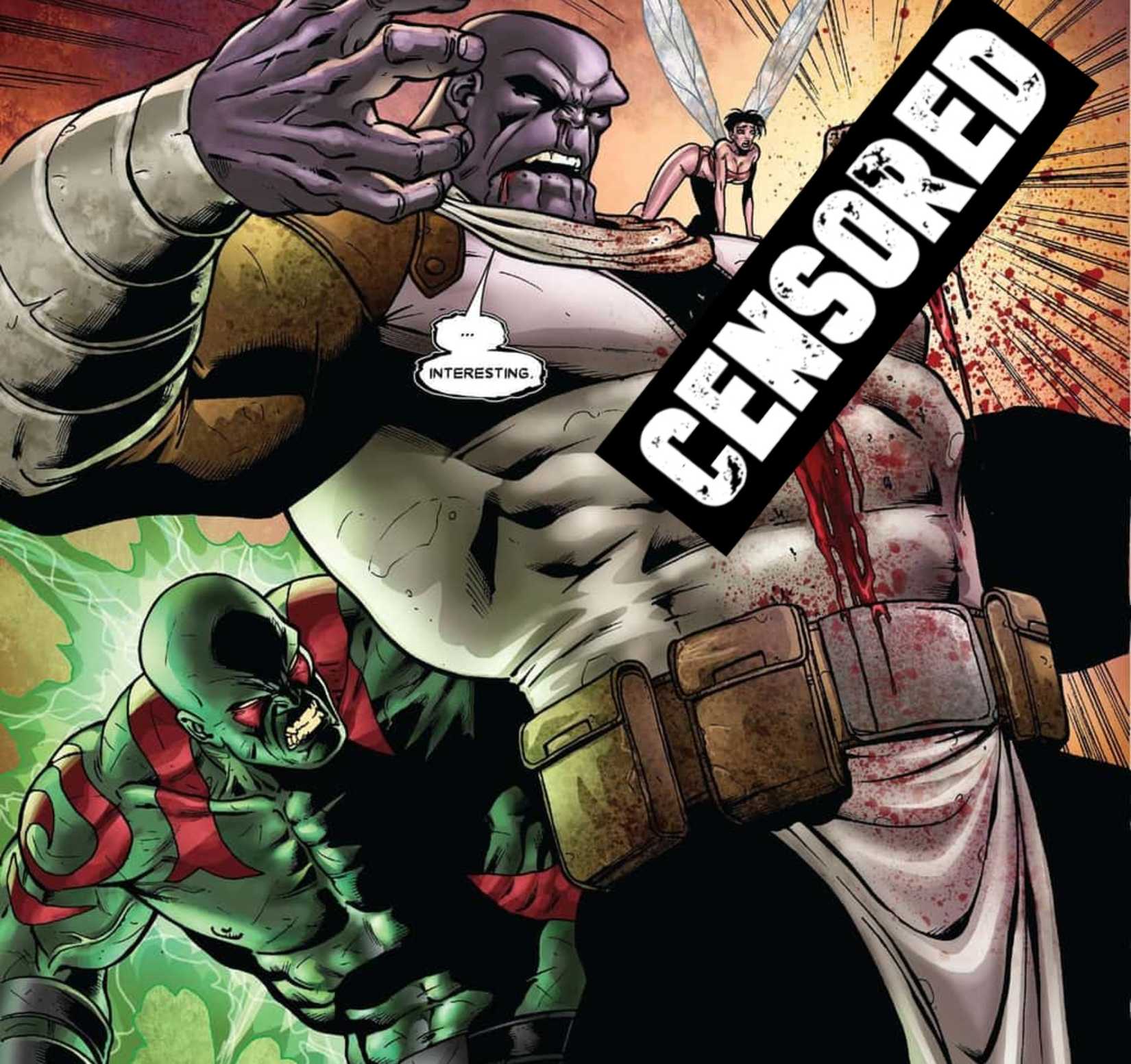 DRAX THE DESTROYER BRINGS DOWN THANOS