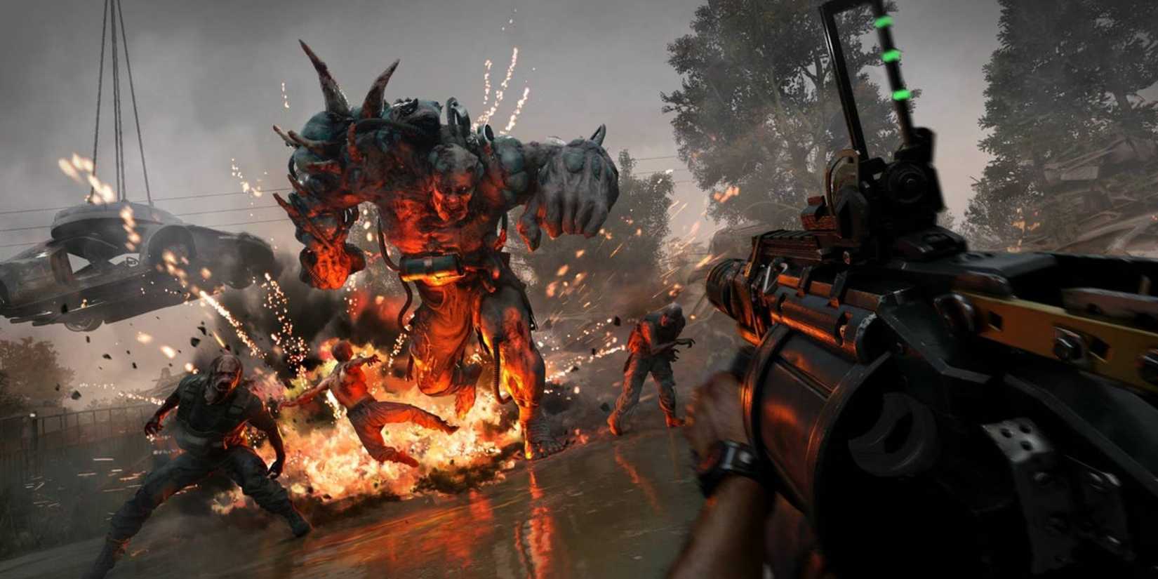 Dying Light: The Beast grenade launcher attacking zombie enemies