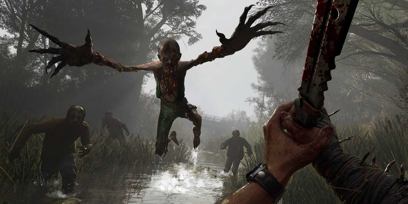 DYing Light: The Beast zombie jumping towards camera