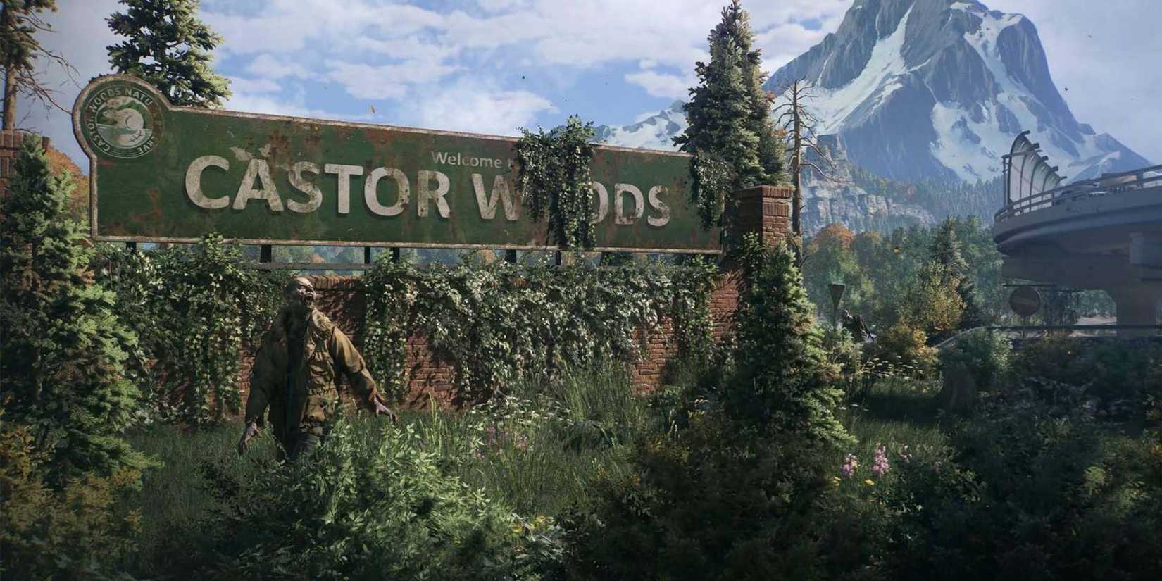 Castor Woods Overgrown sign Dying Light: The Beast