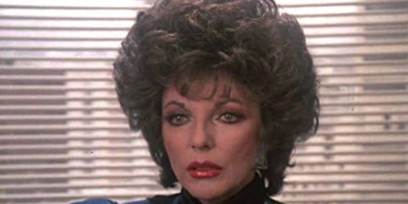 Joan Collins as Alexis looking serious on Dynasty