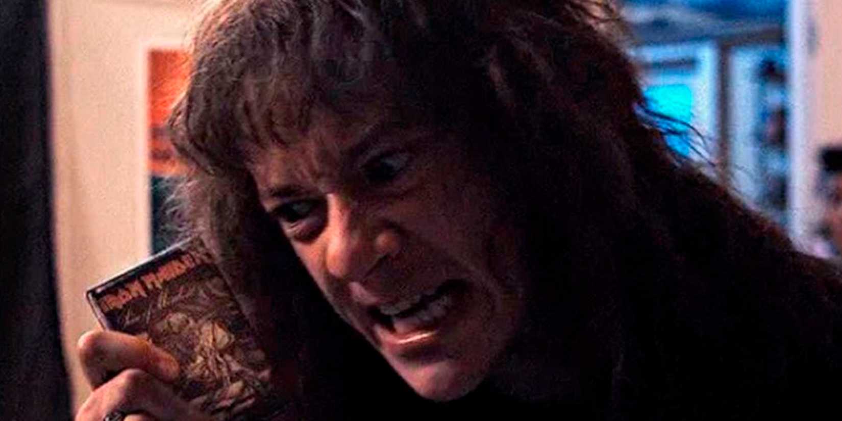 Eddie with an Iron Maiden tape in Stranger Things