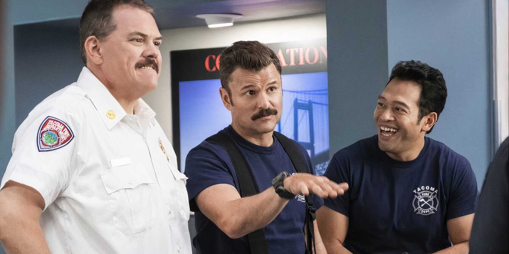 Eddied Terry and Andy sharing a joke in Tacoma FD