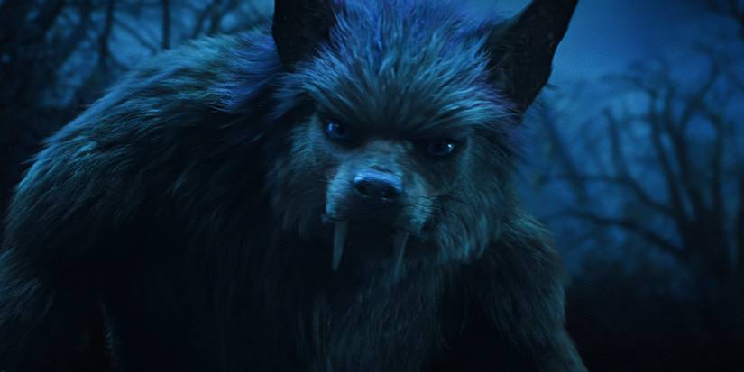 Enid as a werewolf looks at the camera in Wednesday season 2 part 2 episode 8