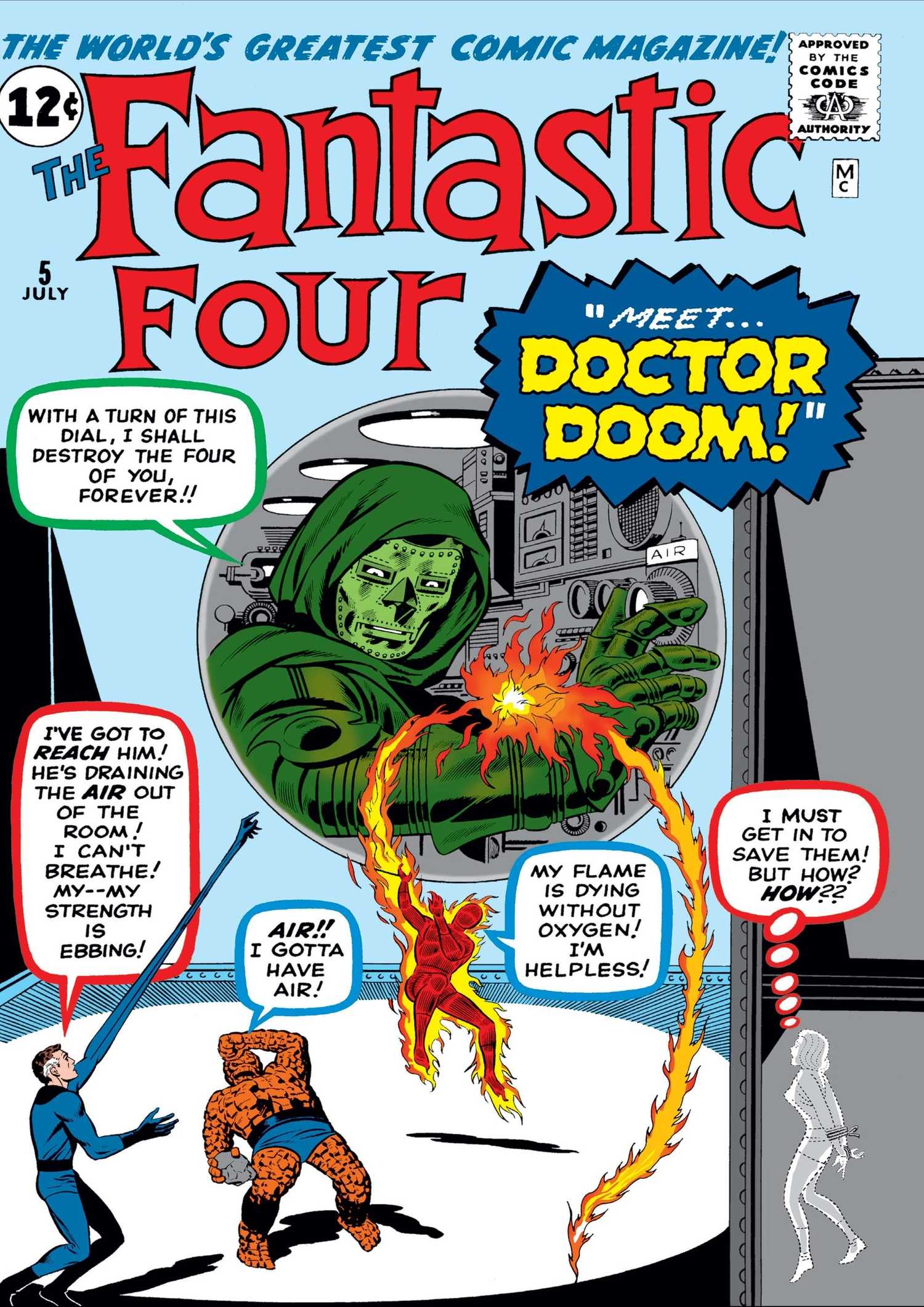Fantastic Foyr #5 cover, introduction of Doctor Doom