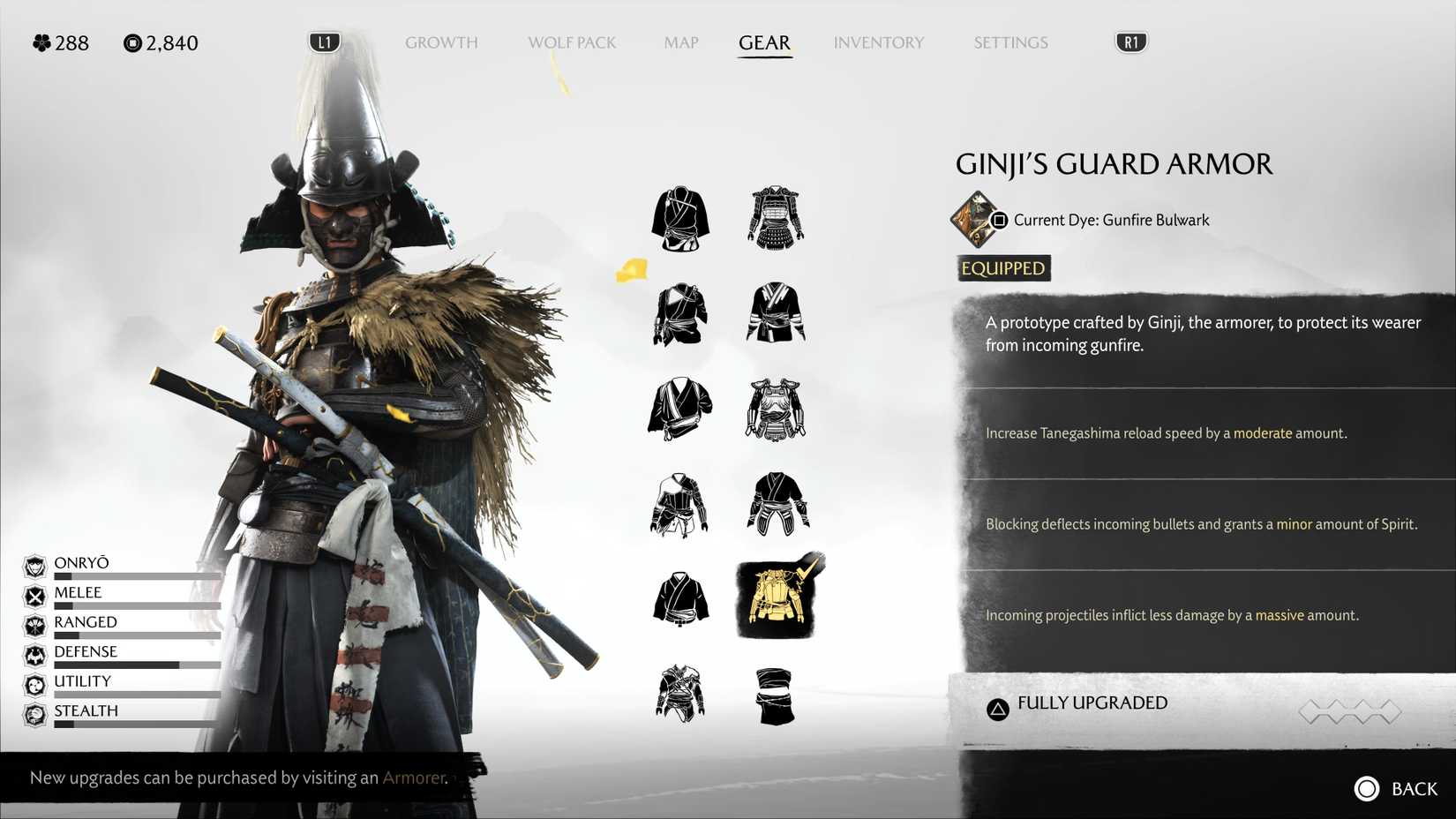 Atsu wearing Guard Armor in Ghost of Yotei Ginji's.
