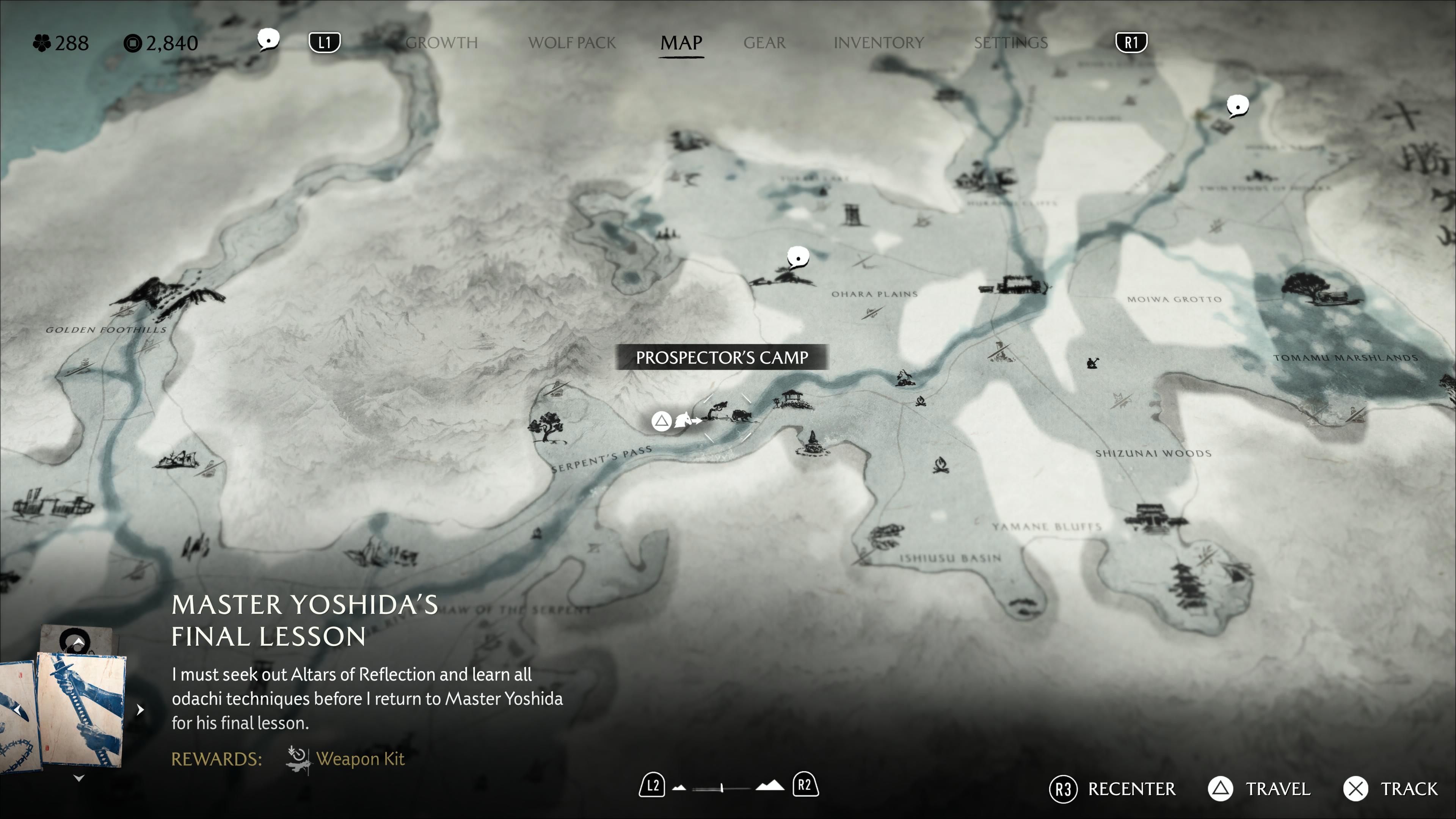 Mappa del Prospector's Camp in Ghost of Yotei