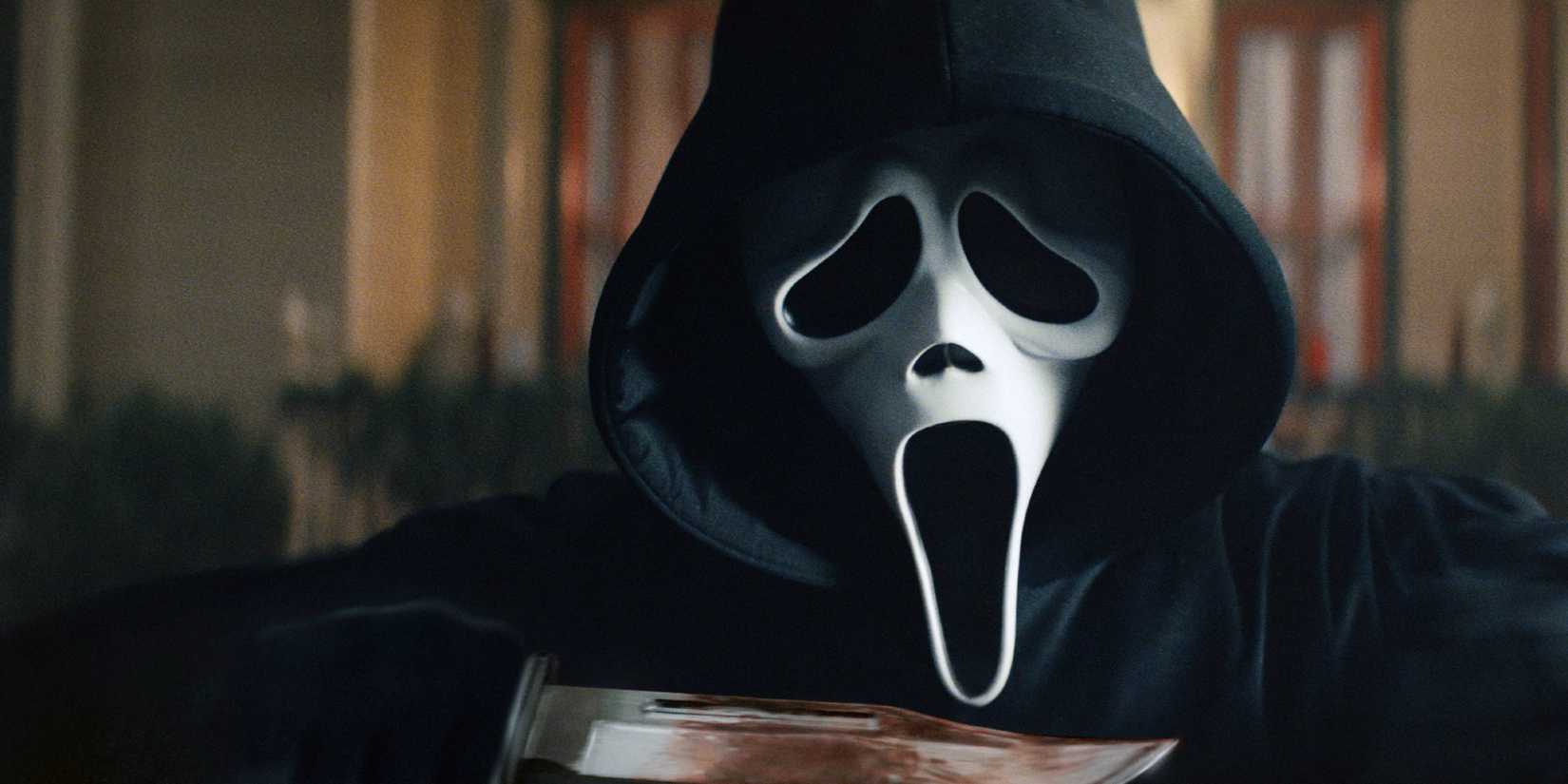 Ghostface close-up in Scream V