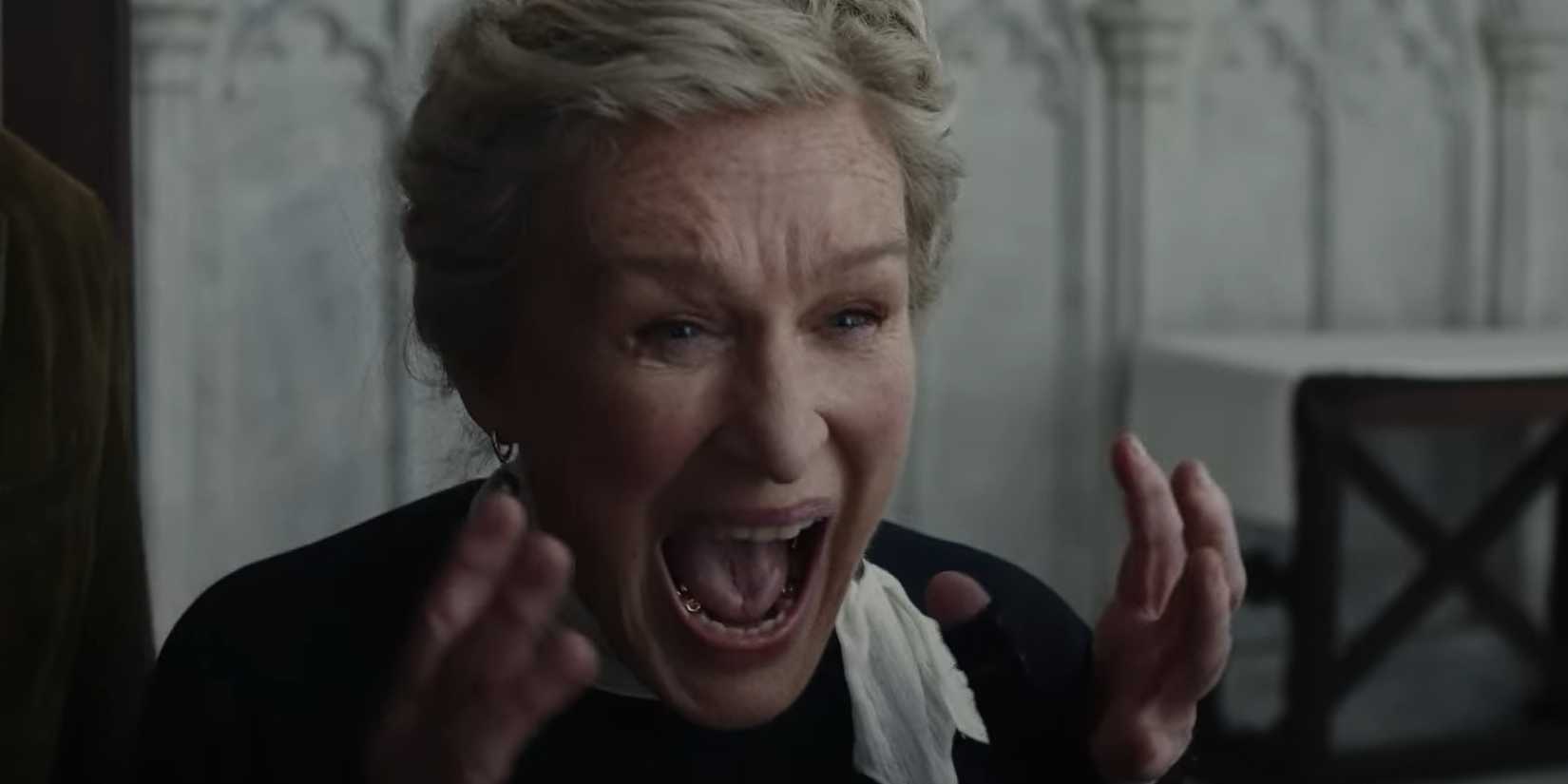 Glenn Close screams as Martha Delacroix in Wake Up ᴅᴇᴀᴅ Man