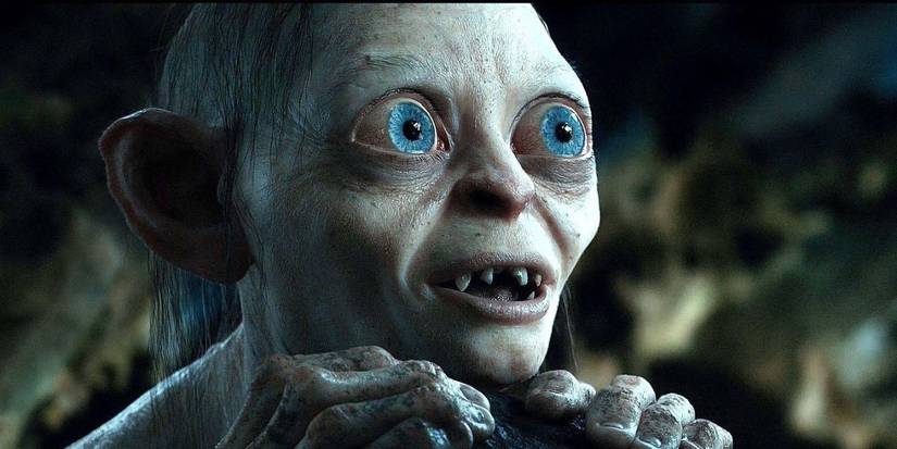 Gollum em uma caverna na trilogia O Senhor dos Anéis