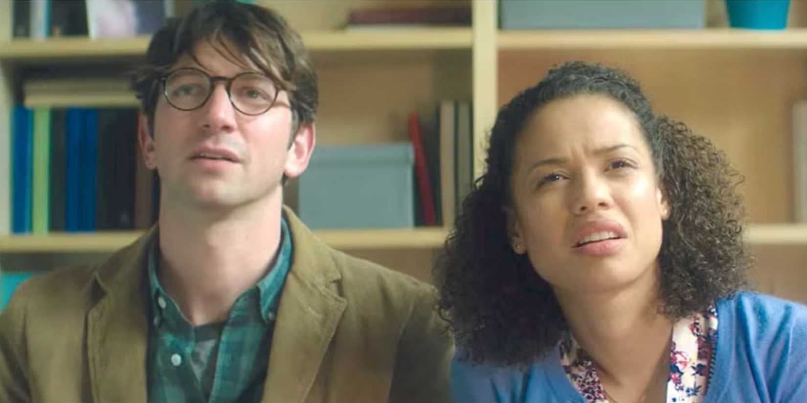Gugu Mbatha-Raw as Abbie and Michiel Huisman as Sam in Irreplaceable You