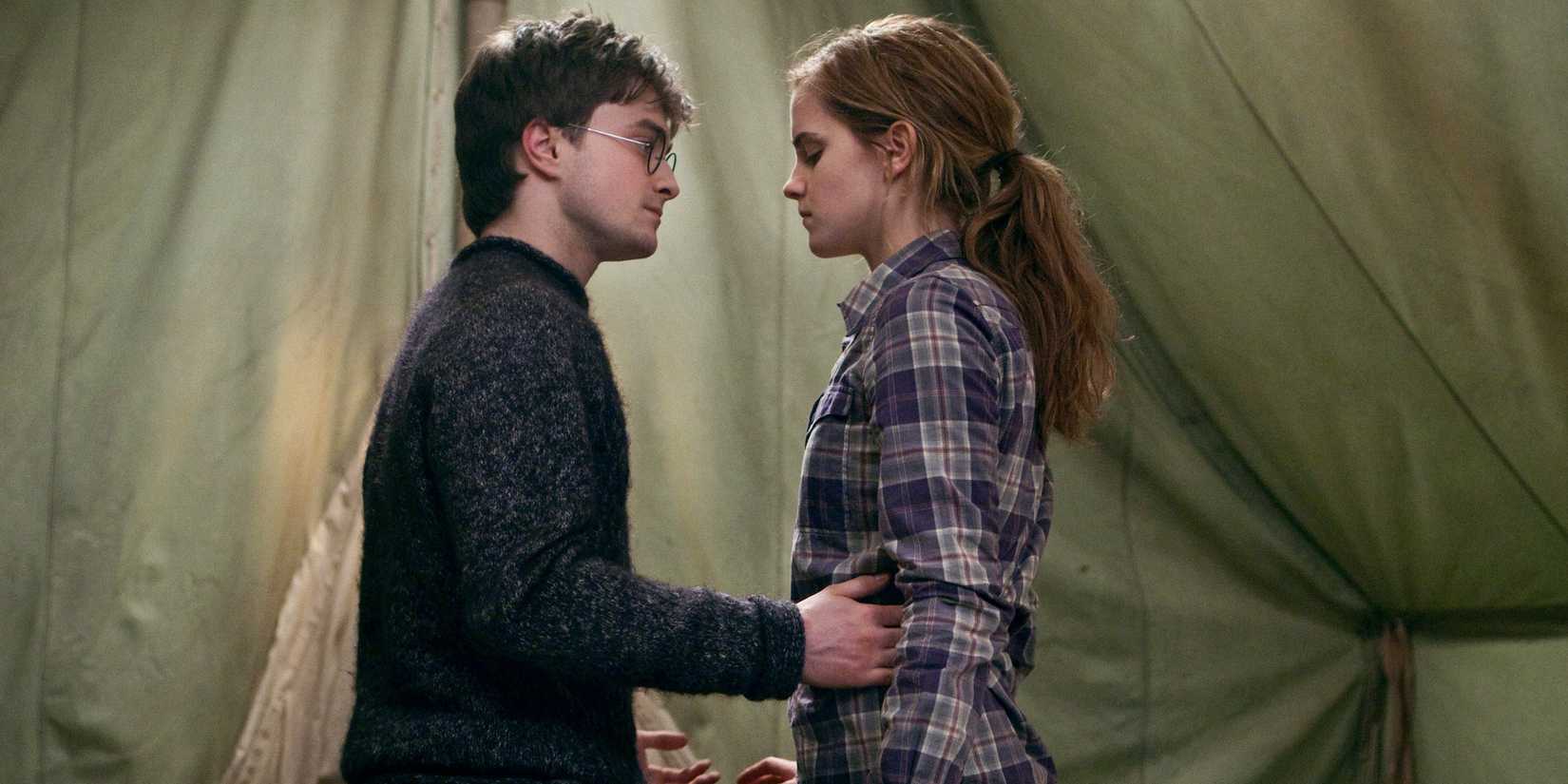 Harry and Hermione about to dance in Harry Potter and the Deathly Hallows Part 1