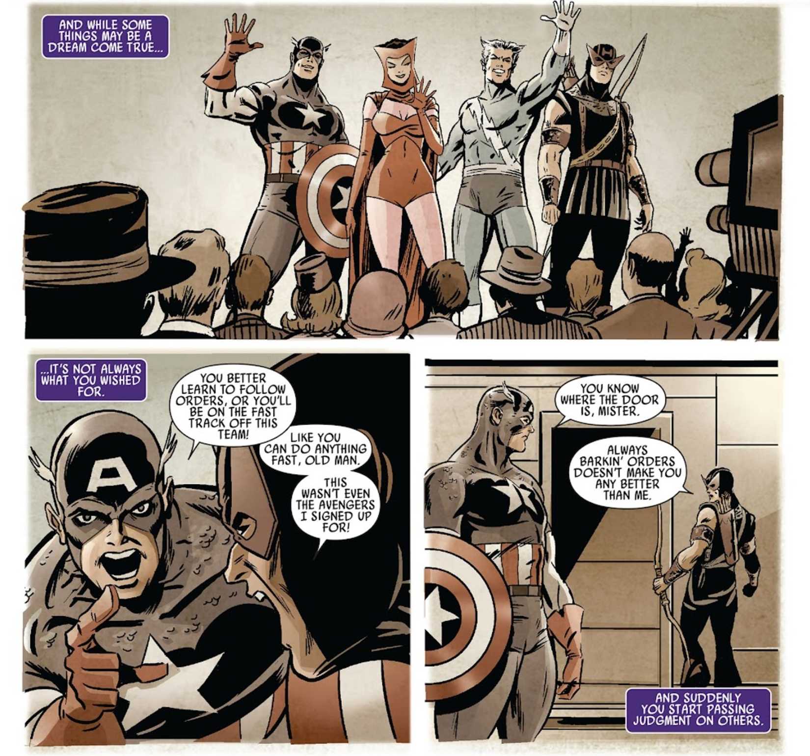 hawkeye and captain america arguing
