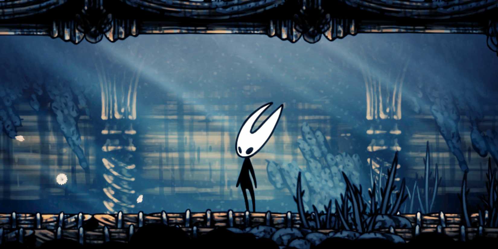 Hornet without her equipment in The Slab area of Hollow Knight Silksong.