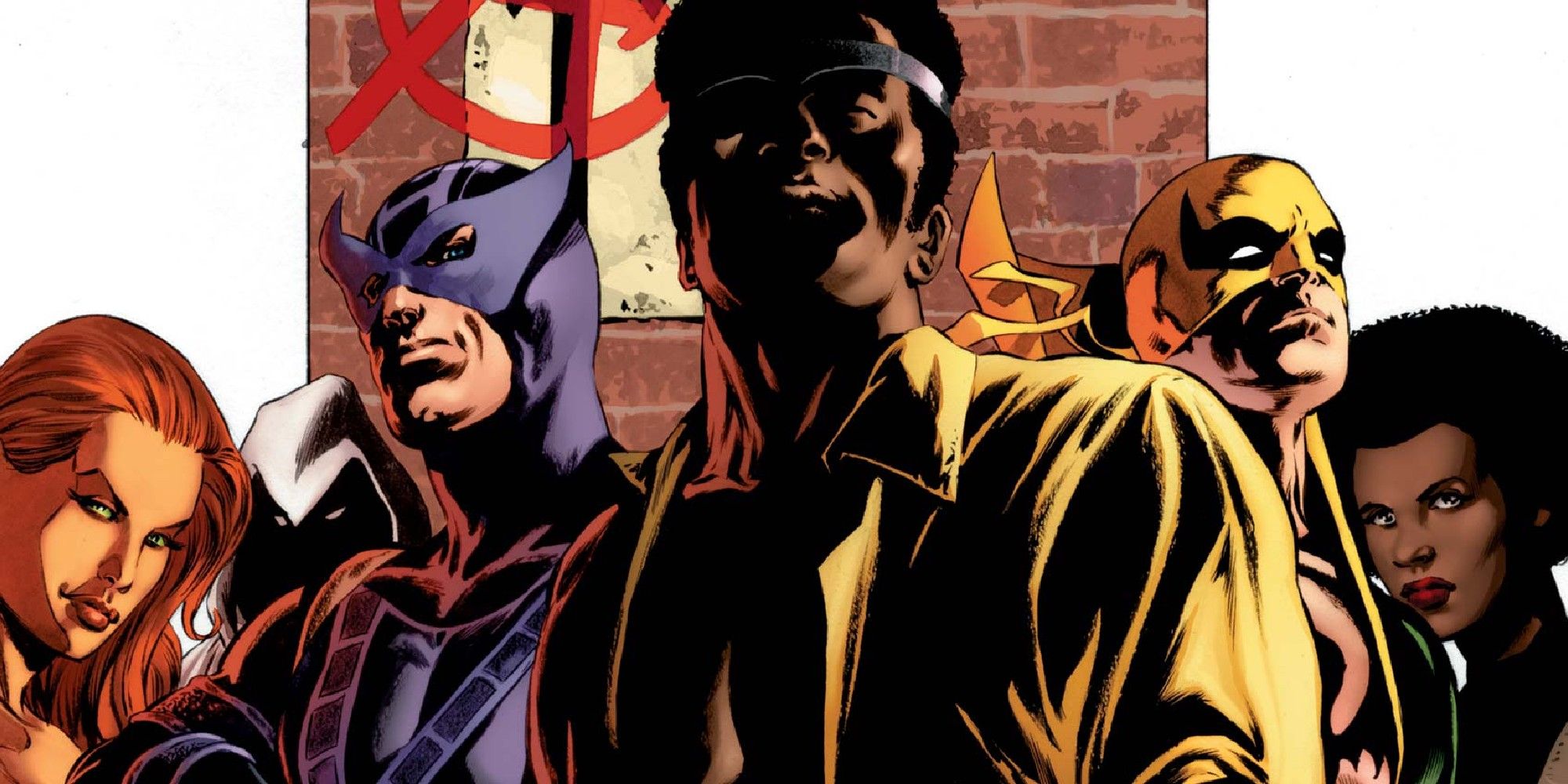 team degli Avengers guidato da Luke Cage durante House of M
