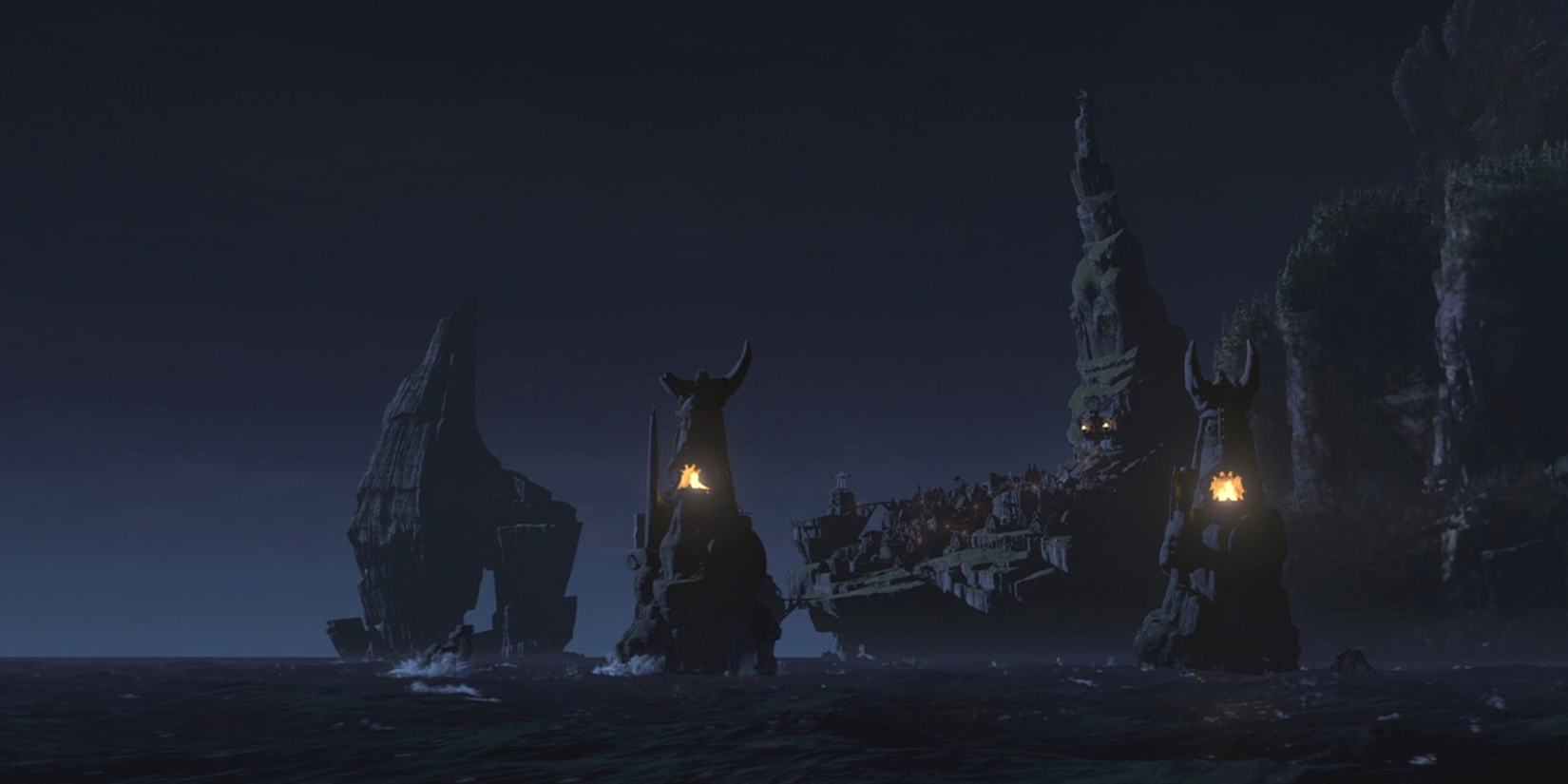 The island of Berk from How To Train Your Dragon