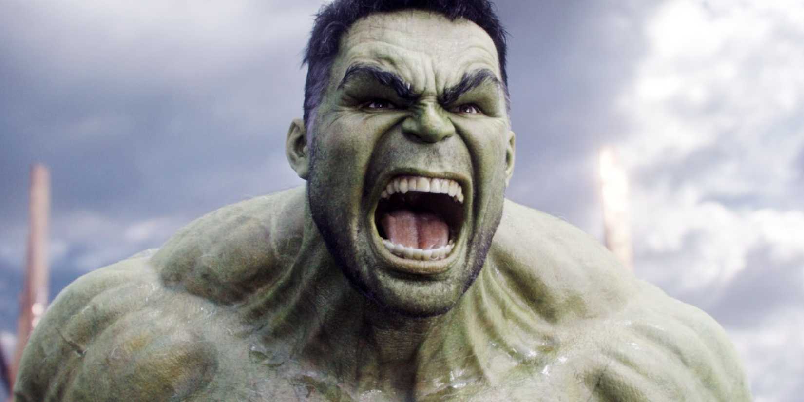 Hulk gritando em Thor: Ragnarok