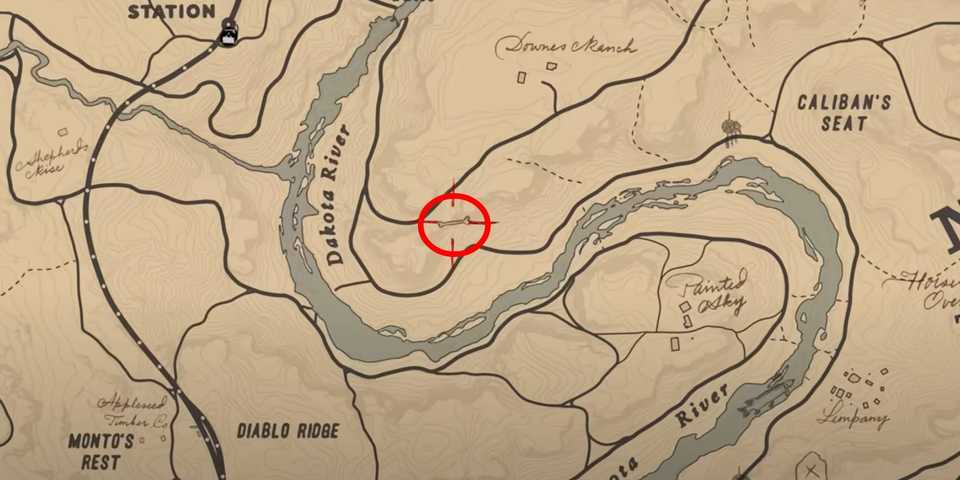 Red Dead Redemption 2 Dinosaur Bone #4 location in Heartlands area