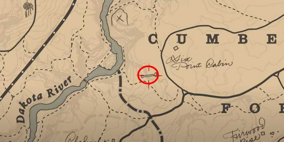 Red Dead Redemption 2 Dinosaur Bone #7 location in Cumberland Forest area