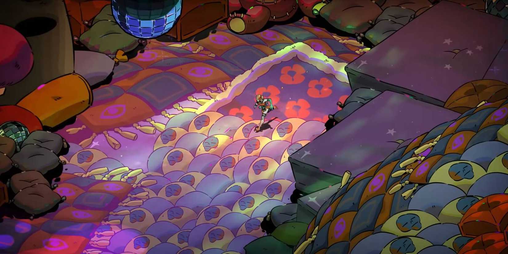 Hades 2 Melinoe walking through Hypnos' dreams while trying to wake him up