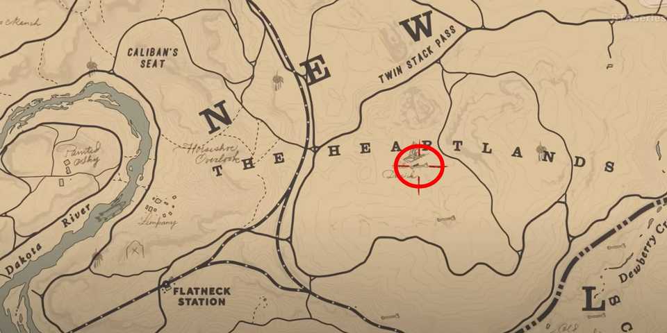 Red Dead Redemption 2 Dinosaur Bone #1 location in Heartlands area