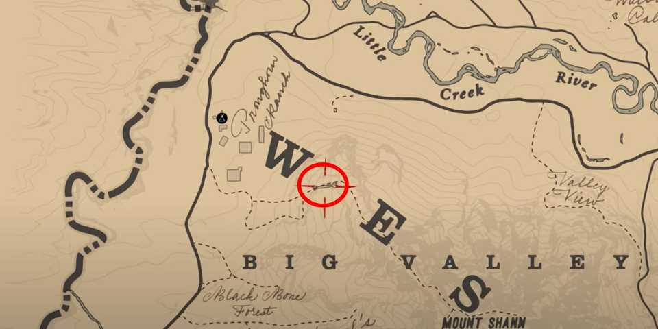 Red Dead Redemption 2 Dinosaur Bone #20 location in West Elizabeth area