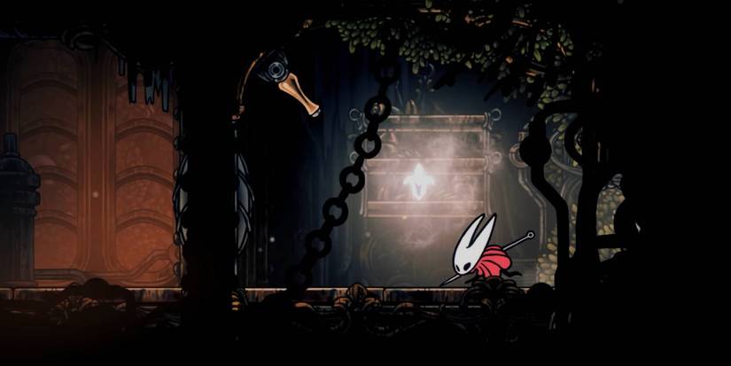 Hollow Knight Silksong Spool Fragment upgrade item found in Deep Docks simple door location