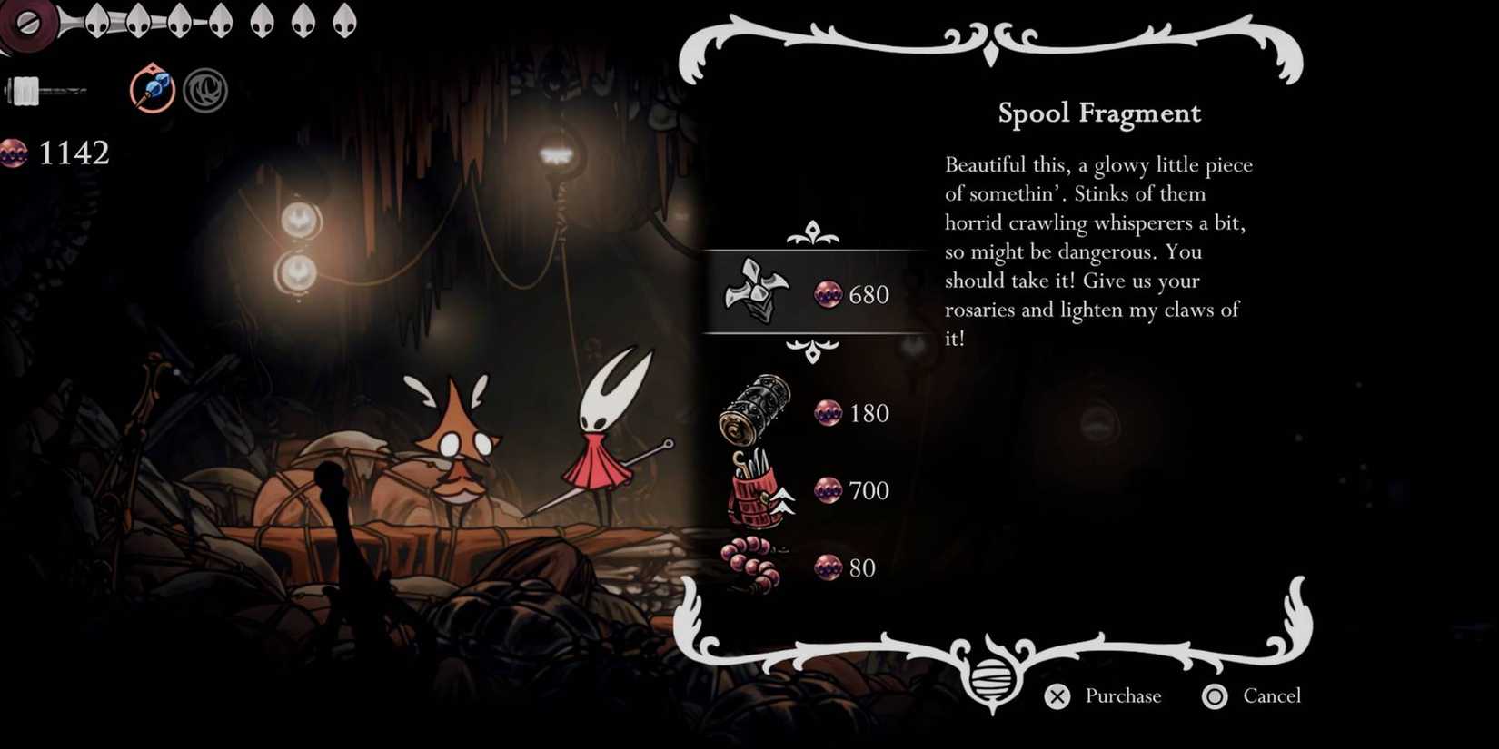 Hollow Knight Silksong Spool Fragment upgrade item found in Blasted Steps location