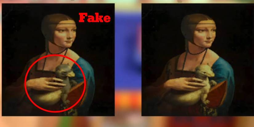 Animal Crossing New Horizons Serene Painting fake vs original comparison