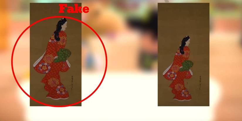 Animal Crossing New Horizons Graceful Painting fake vs original comparison