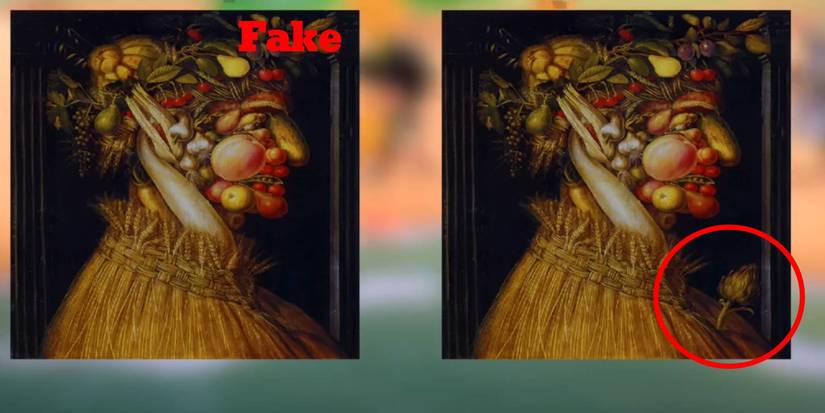 Animal Crossing New Horizons Jolly Painting fake vs original comparison