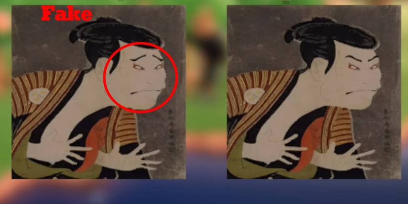 Animal Crossing New Horizons Scary Painting fake vs original comparison