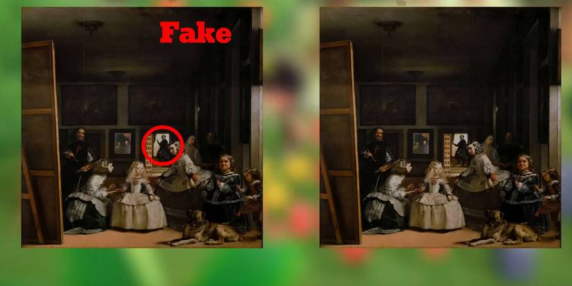 Animal Crossing New Horizons Solemn Painting fake vs original comparison