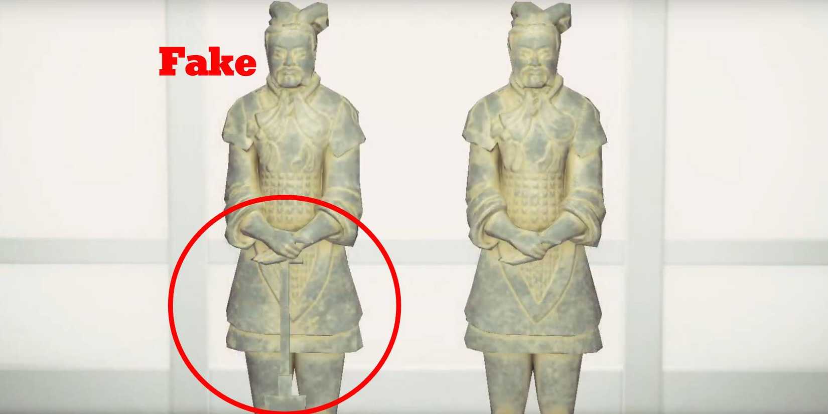 Animal Crossing New Horizons Warrior Statue fake vs original comparison