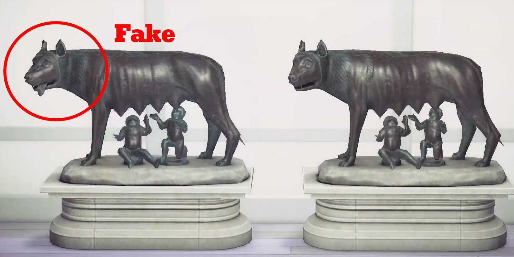 Animal Crossing New Horizons Motherly Statue fake vs original comparison