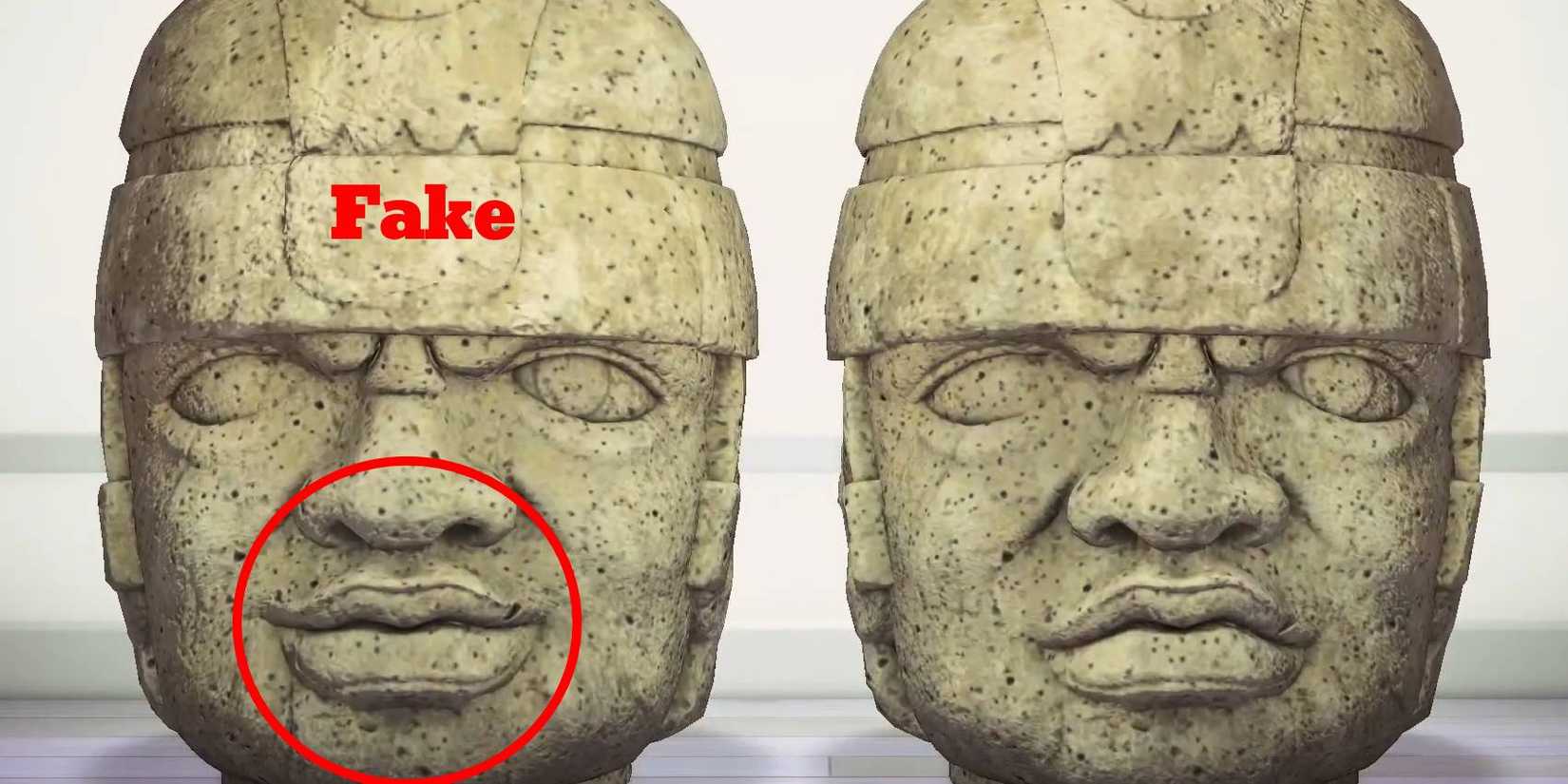 Animal Crossing New Horizons Rock-Head Statue fake vs original comparison