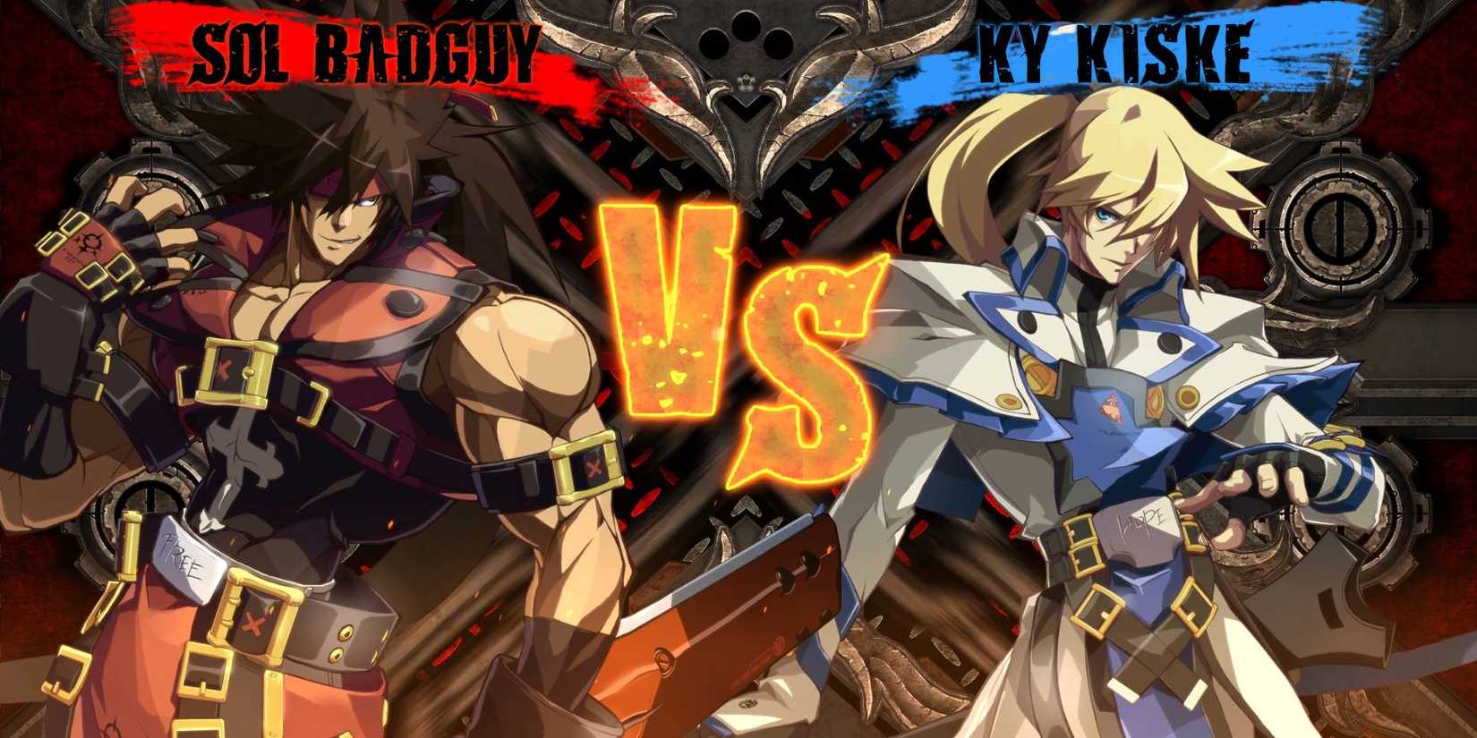 Guilty Gear Xrd Revelator fight loading screen between Sol Badguy and Ky Kiske