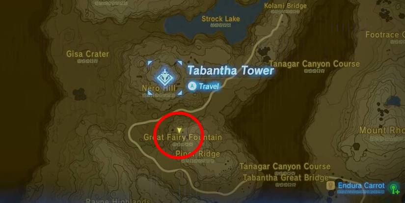 Legend of Zelda Breath of the Wild Kayasa Great Fairy Fountain location marked on map