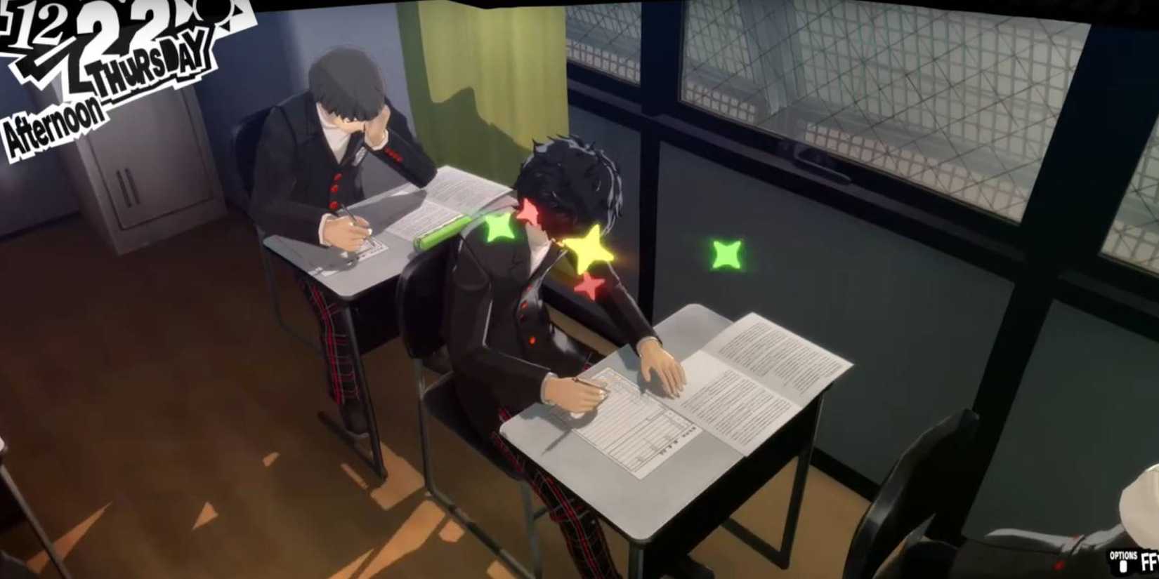 10 Best Free RPGs On PlayStation Plus Right Now 6 Persona 5 Royal Joker gaining points of Knowledge skill from answering classroom questions correctly