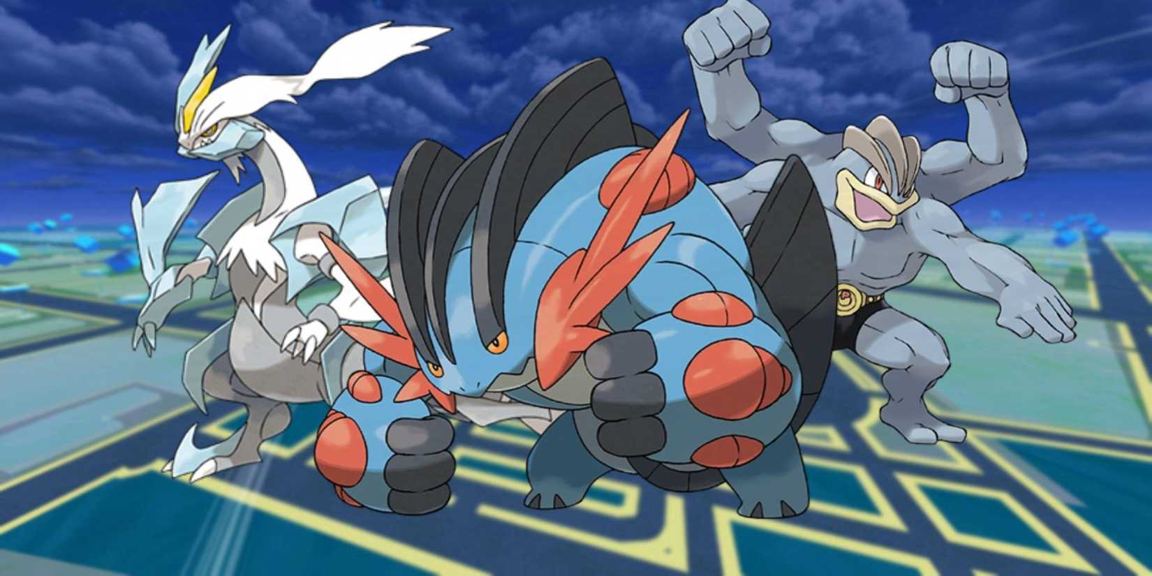 Pokémon GO Mega Swampert with White Kyurem and Machamp for Giovanni October 2025 counter team