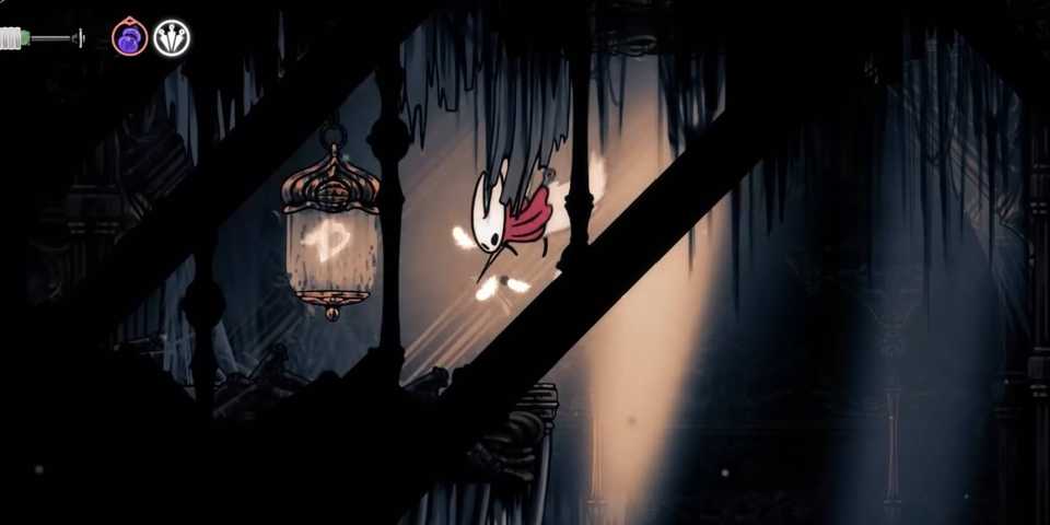 Hollow Knight Silksong Hornet finding Mask Shard in the Whispering Vaults area