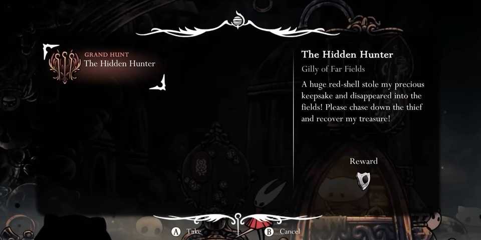 Hollow Knight Silksong The Hidden Hunter side quest with Mask Shard as a reward