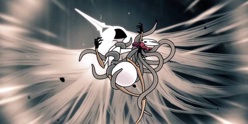 Hollow Knight Silksong Hornet defeating Grand Mother Silk while cursed