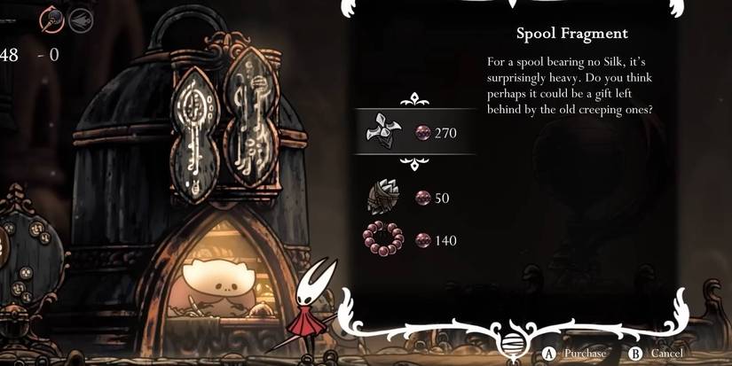 Hollow Knight Silksong Spool Fragment sold by Frey vendor in Bellhart