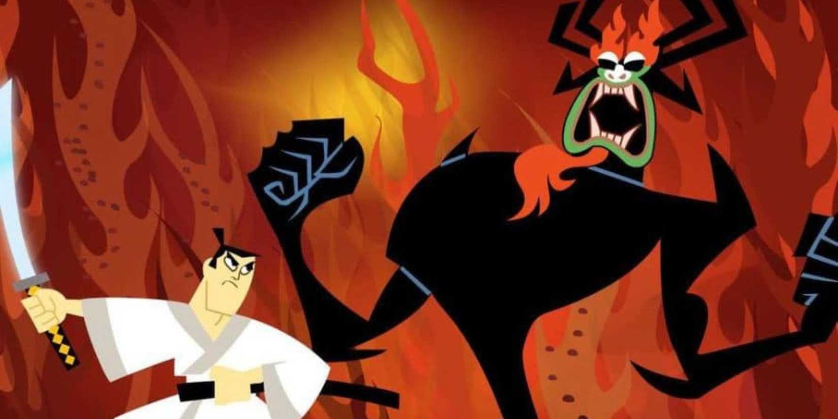 Jack facing off against Aku in Samurai Jack