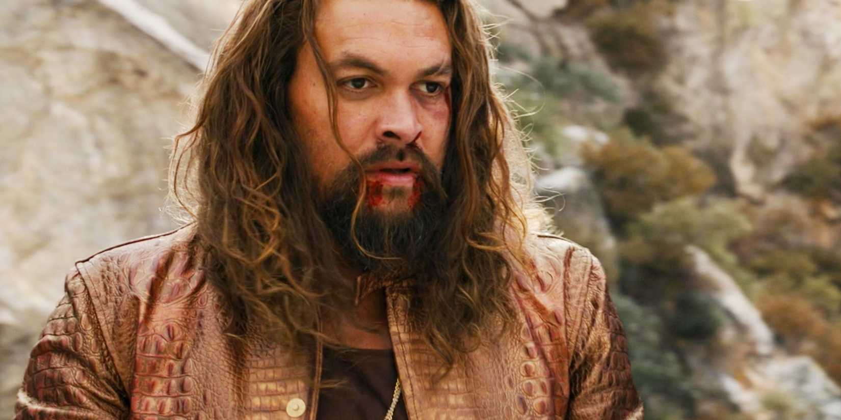Jason Momoa with a bloody lip as Dante in Fast X