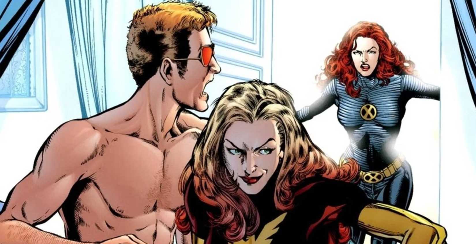 jean grey catches cyclops cheating with emma frost in x-men comics