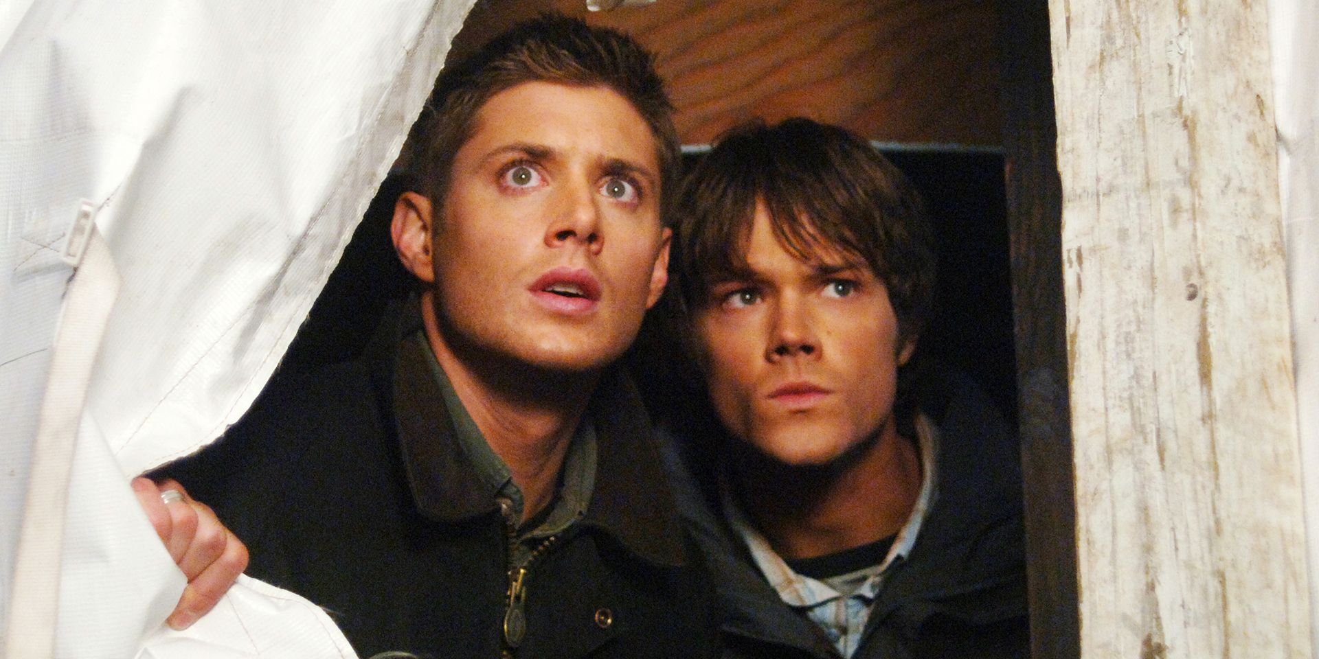 Jensen Ackles and Jared Padalecki in a promotional shot for Supernatural