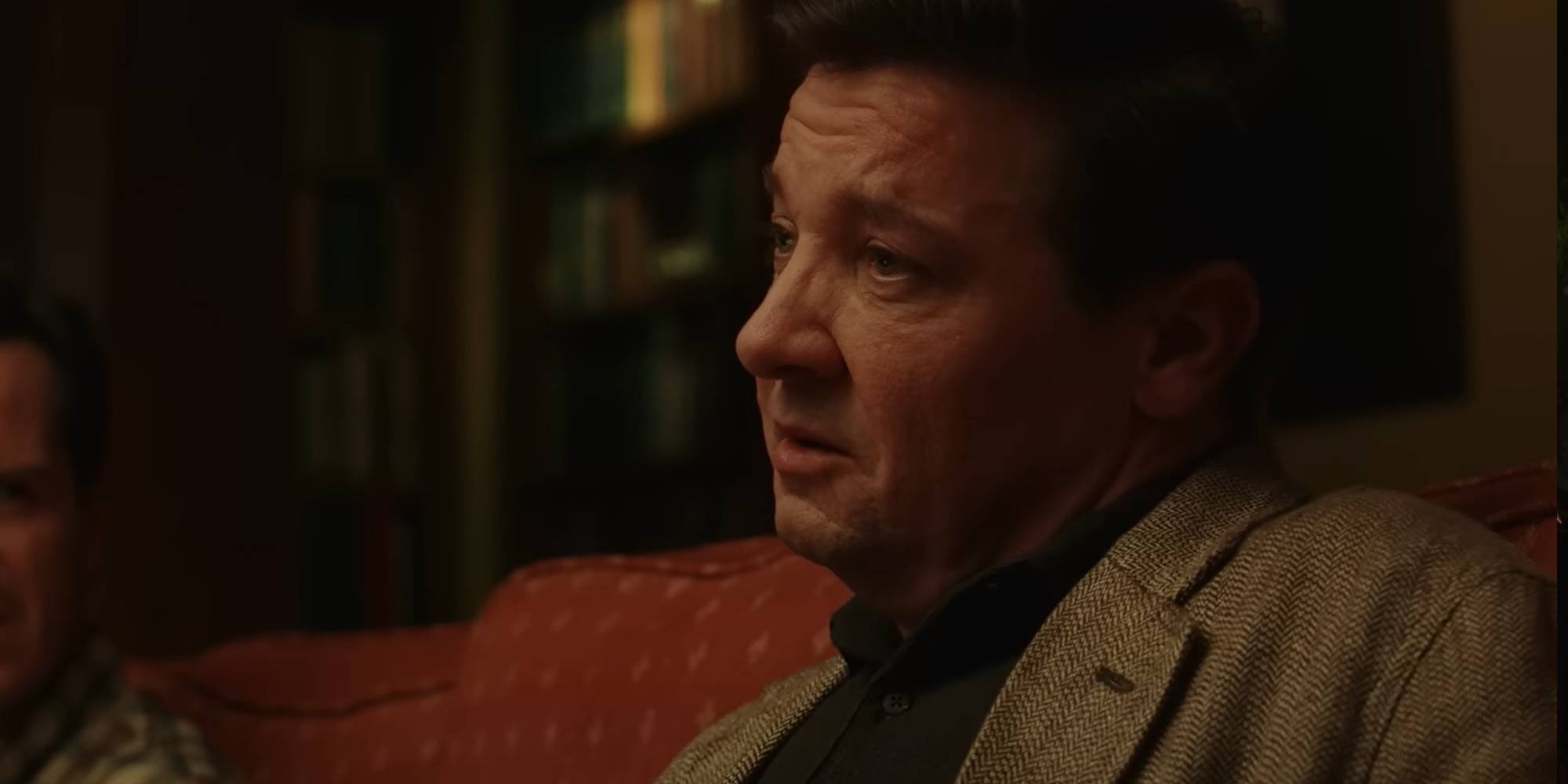Jeremy Renner as Dr. Hart in Wake Up Dead Man