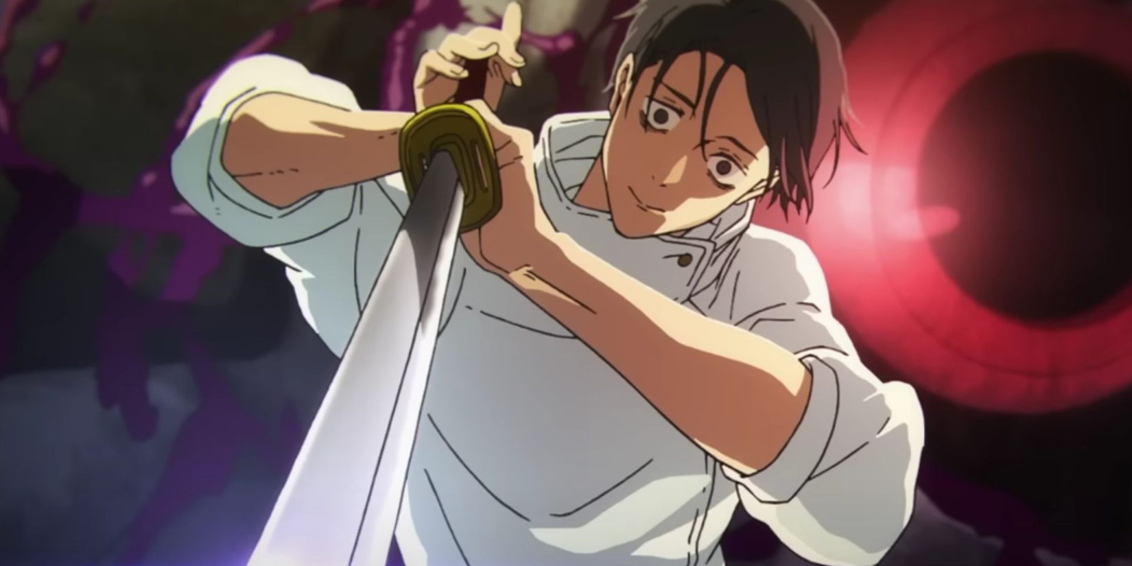 Jujutsu Kaisen Season 3 anime featured image - Yuta looking crazy and stabbing downward-1